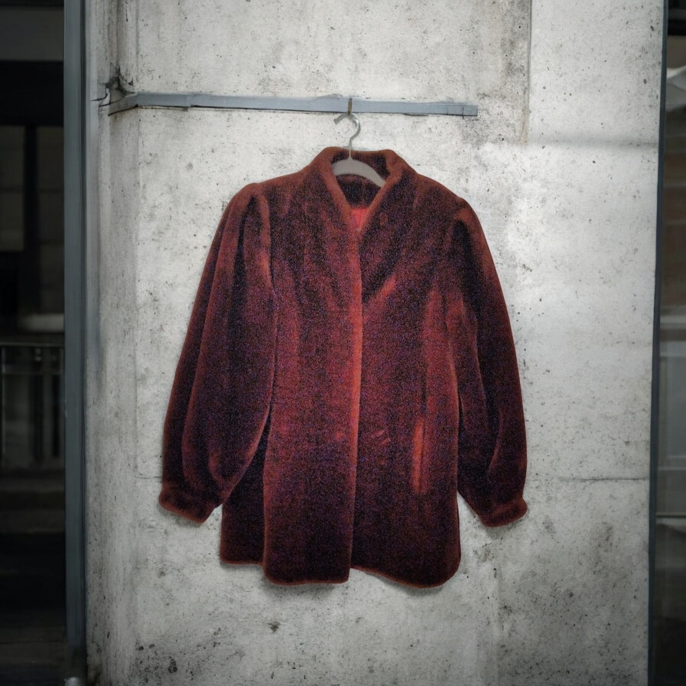 VINTAGE Carol Horn Elegant Women's Faux Fur Coat - Rich Brown